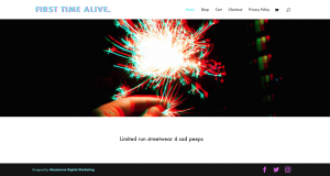 Homepage of First Time Alive website